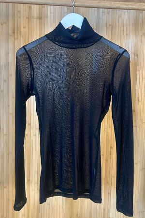 Essential Stretch Mesh Polo Layering Top Black /30=